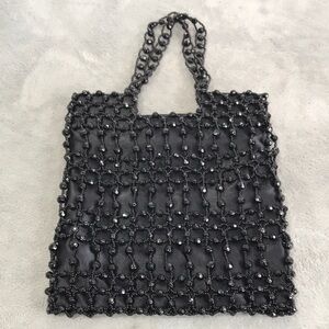 Giorgio Beverly Hills black bead evening bag